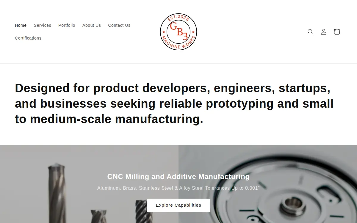 Homepage of Gb3 Machine Works LLC
