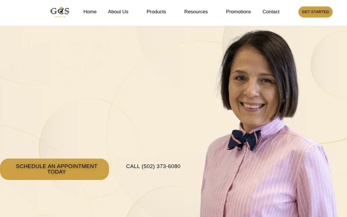 Homepage of Great Crowns & Smiles Dental Lab, LLC