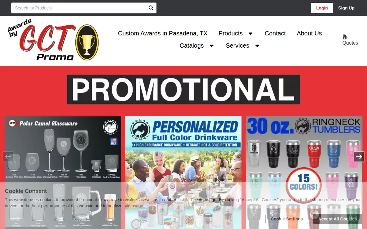 Homepage of Gulf Coast Trophies, LLC