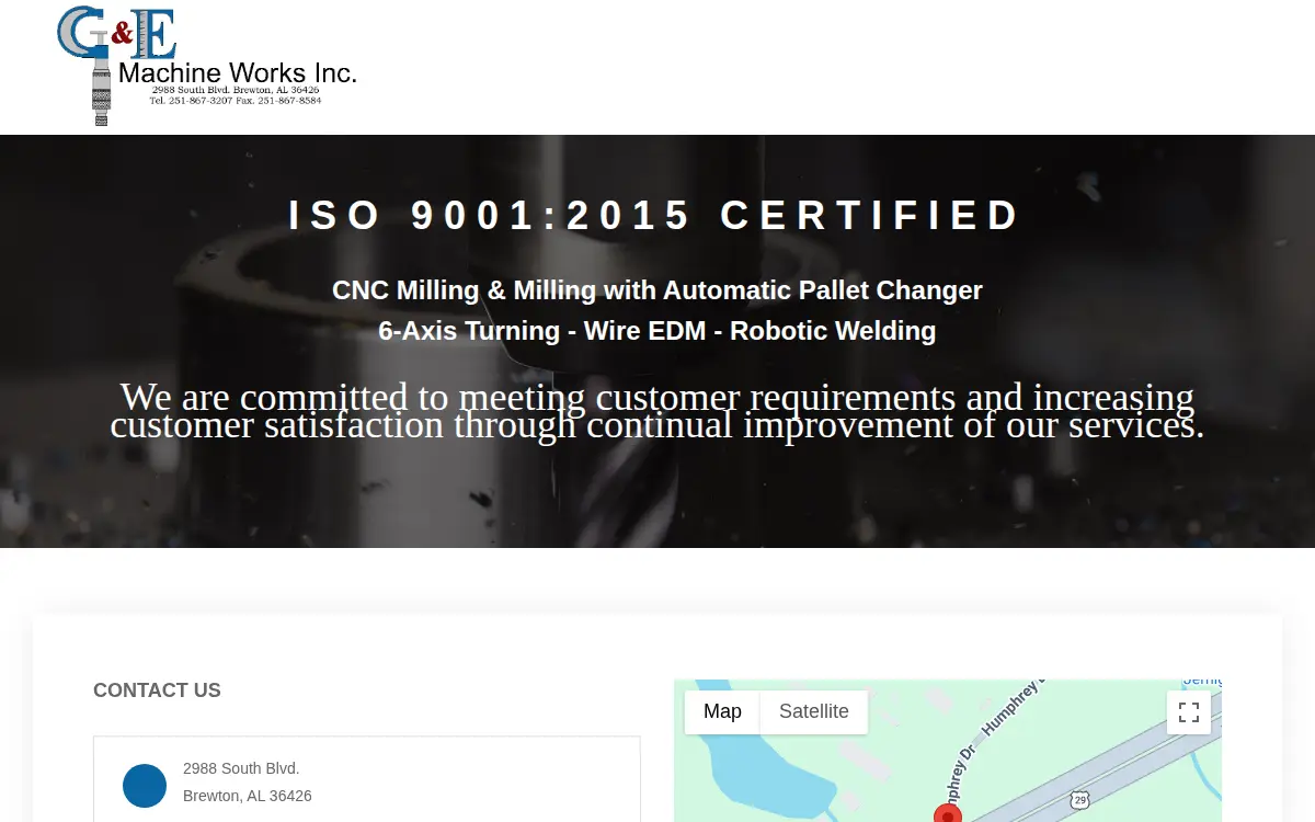 Homepage of G & E Machine Works INC