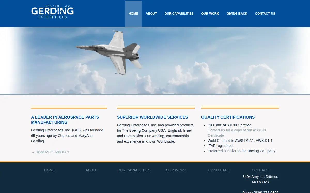 Homepage of Gerding Enterprises, INC.