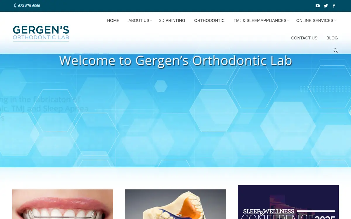 Homepage of Gergen Orthodontic Lab, INC