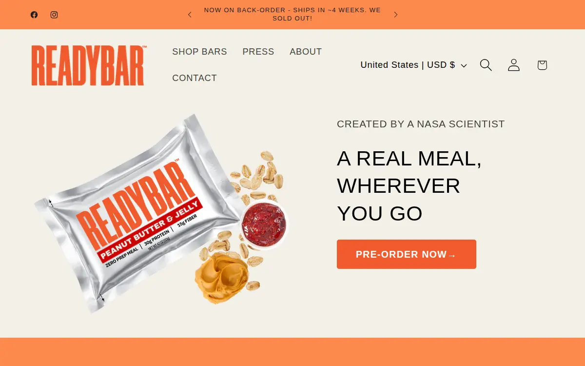 Homepage of Readybar LLC
