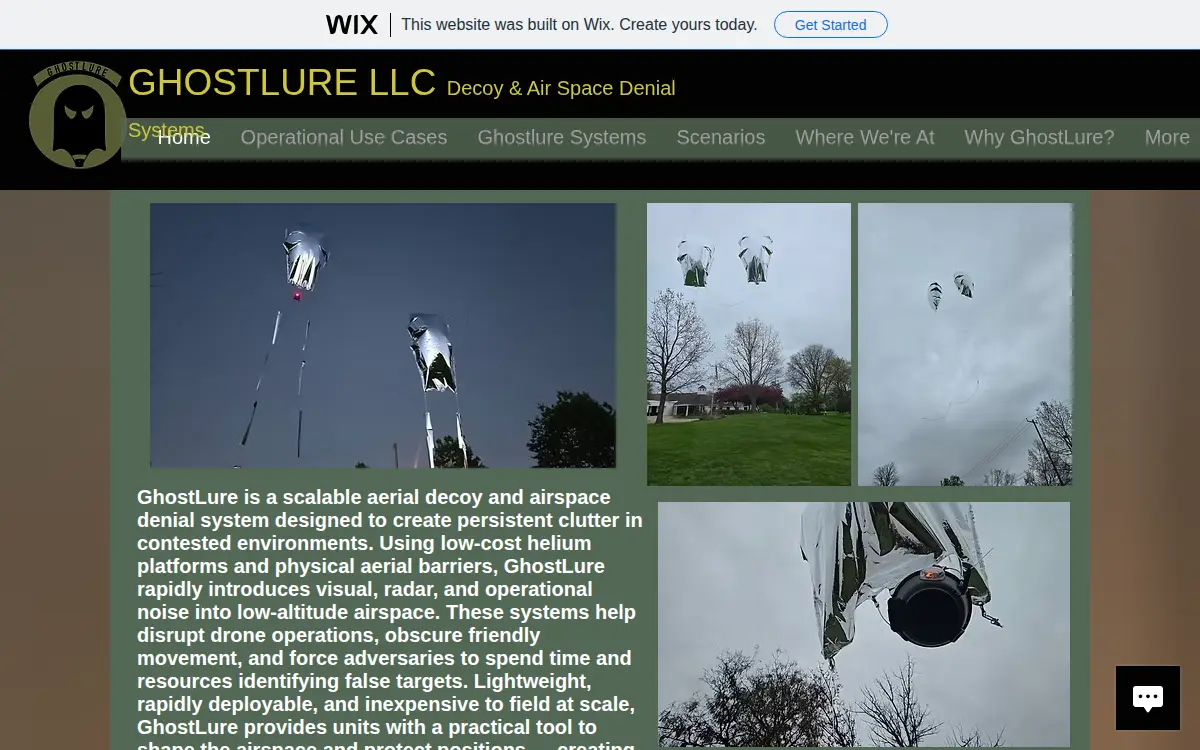 Homepage of Ghostlure LLC