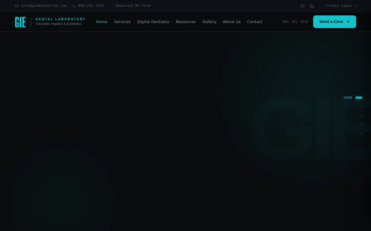 Homepage of G.i.e. Dental Laboratory INC.