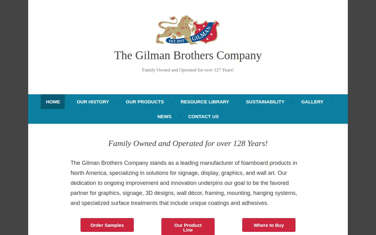 Homepage of The Gilman Brothers Company
