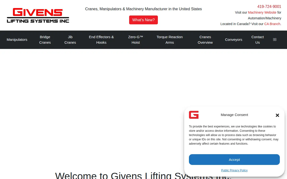 Homepage of Givens Lifting Systems INC