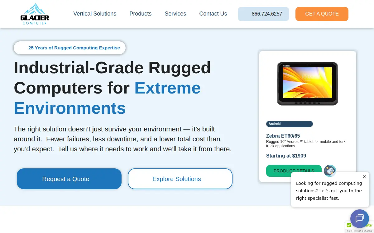 Homepage of Glacier Computer LLC