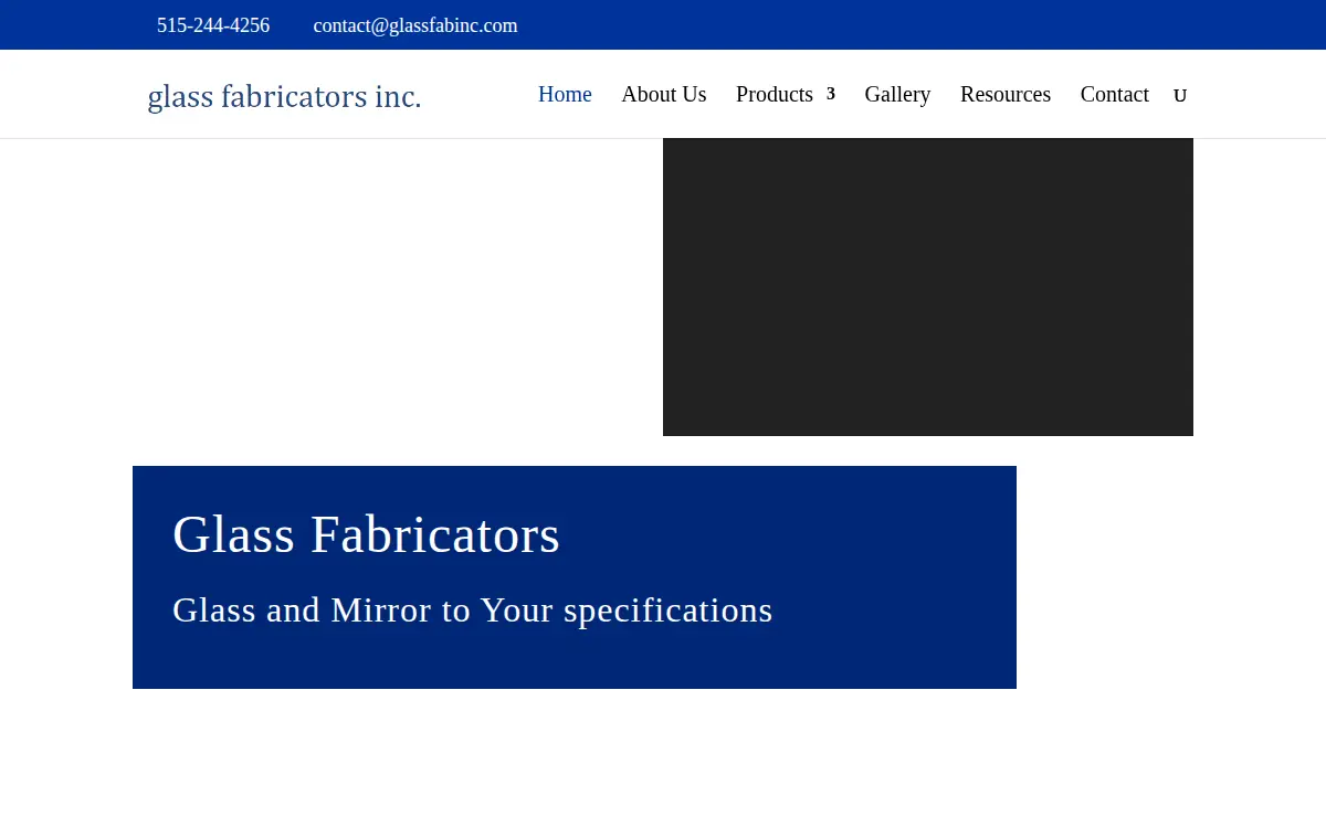 Homepage of Glass Fabricators INC