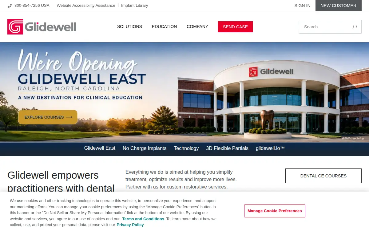 Homepage of James R. Glidewell, Dental Ceramics, INC.