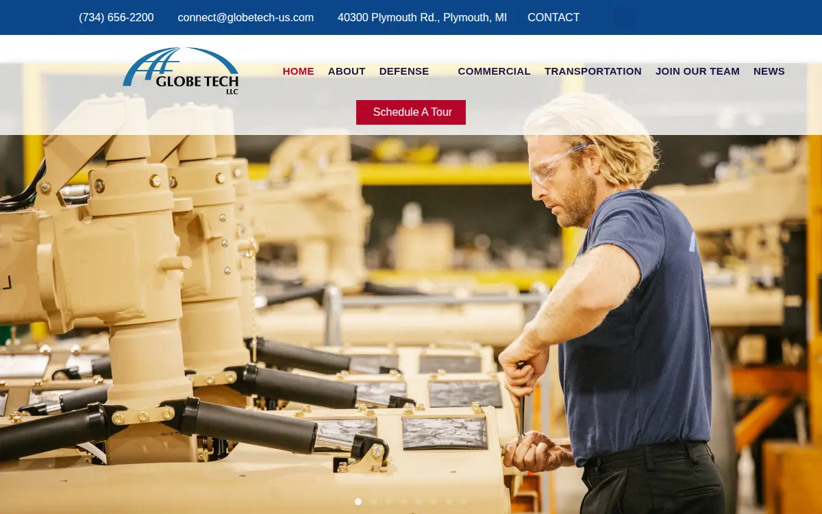 Homepage of Globe Tech LLC
