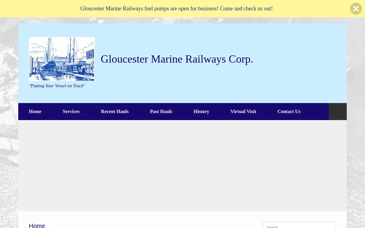 Homepage of Gloucester Marine Railways CORP