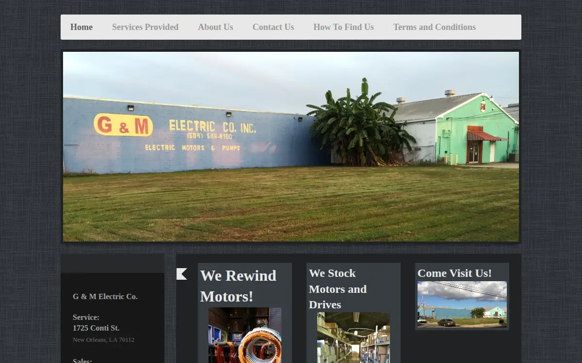 Homepage of G & M Electric CO INC