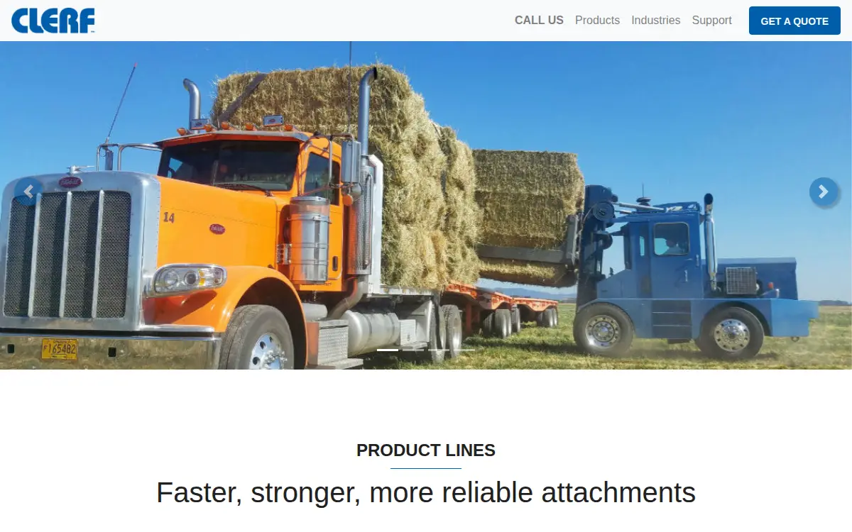 Homepage of Clerf Equipment, INC