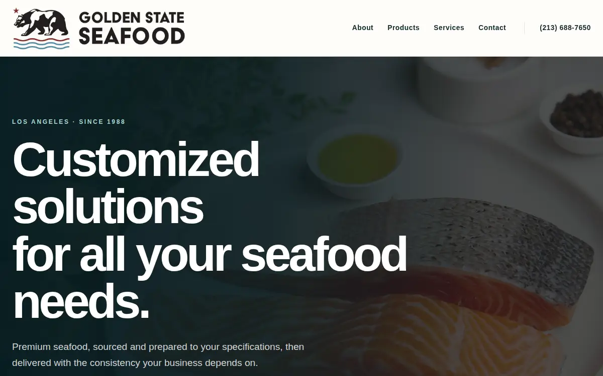 Homepage of Golden State Sea Food INC