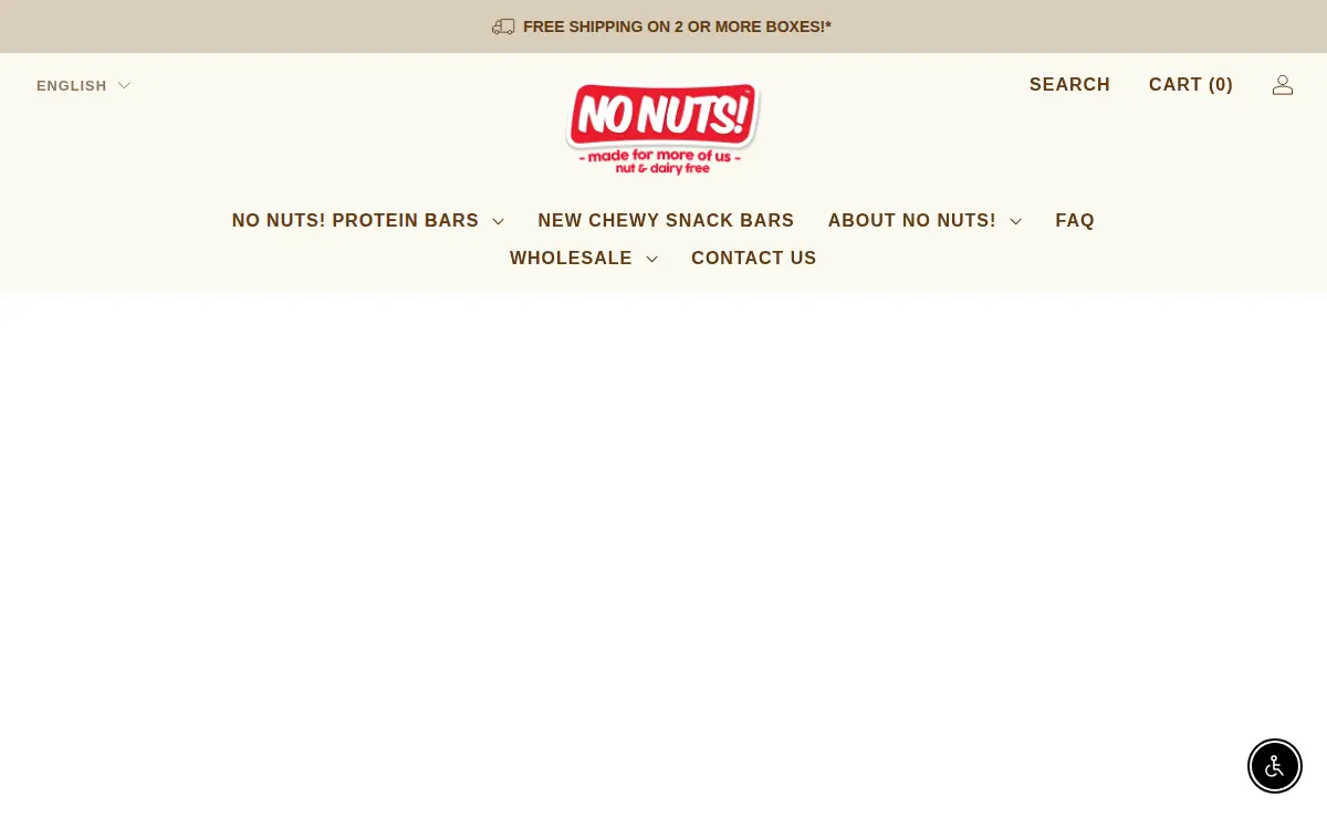 Homepage of No Nuts, LLC