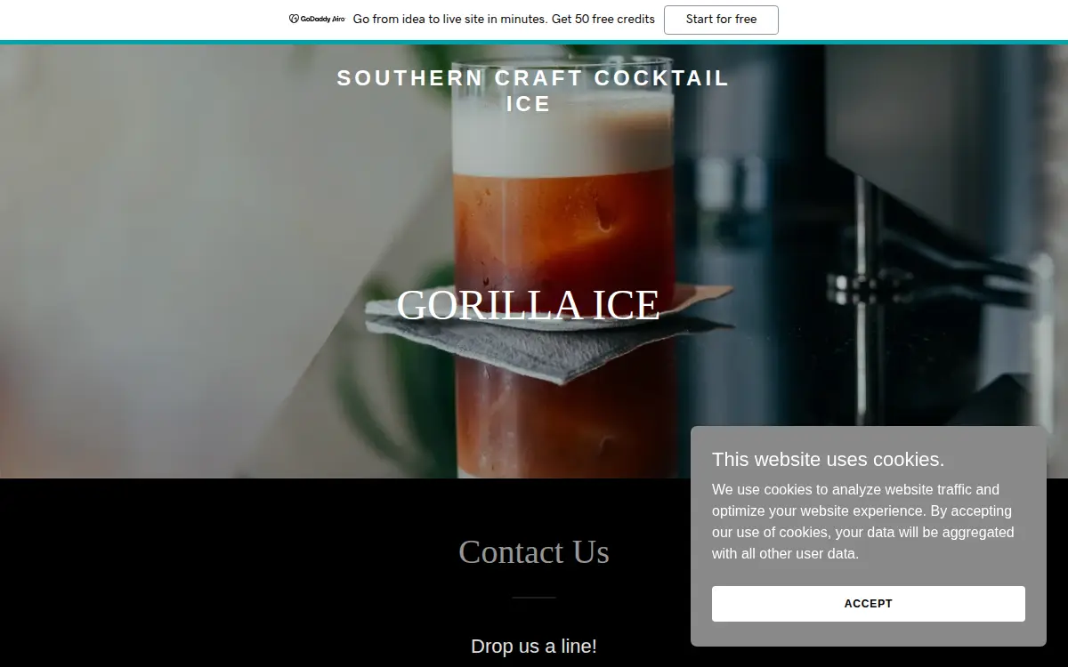 Homepage of Gorilla Ice LLC