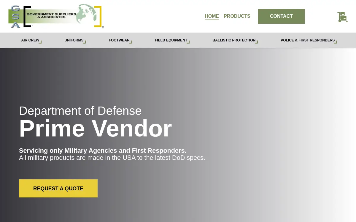 Homepage of Government Suppliers & Associates, INC.