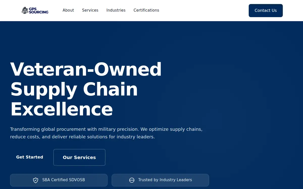 Homepage of Global Product Solutions, LLC