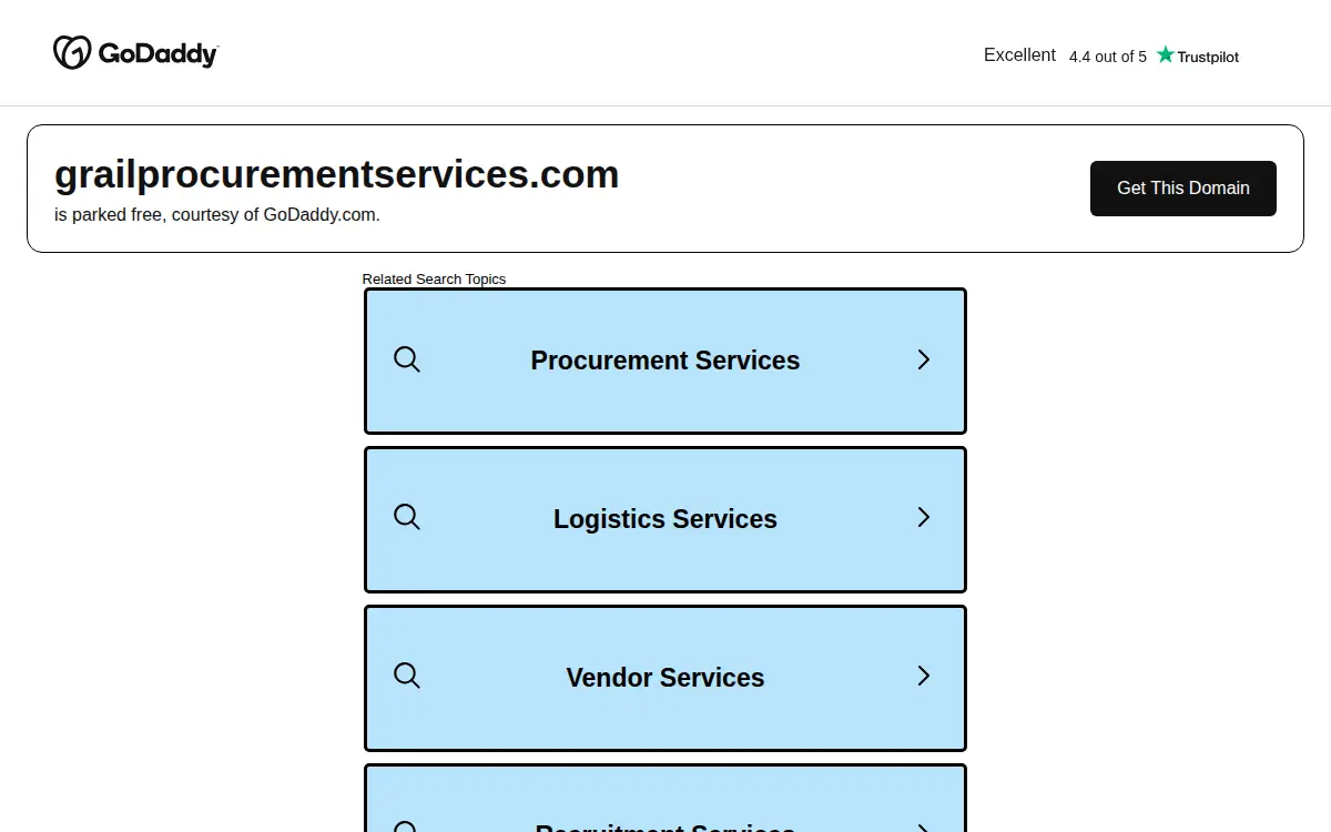 Homepage of Grail Procurement Services L.l.c