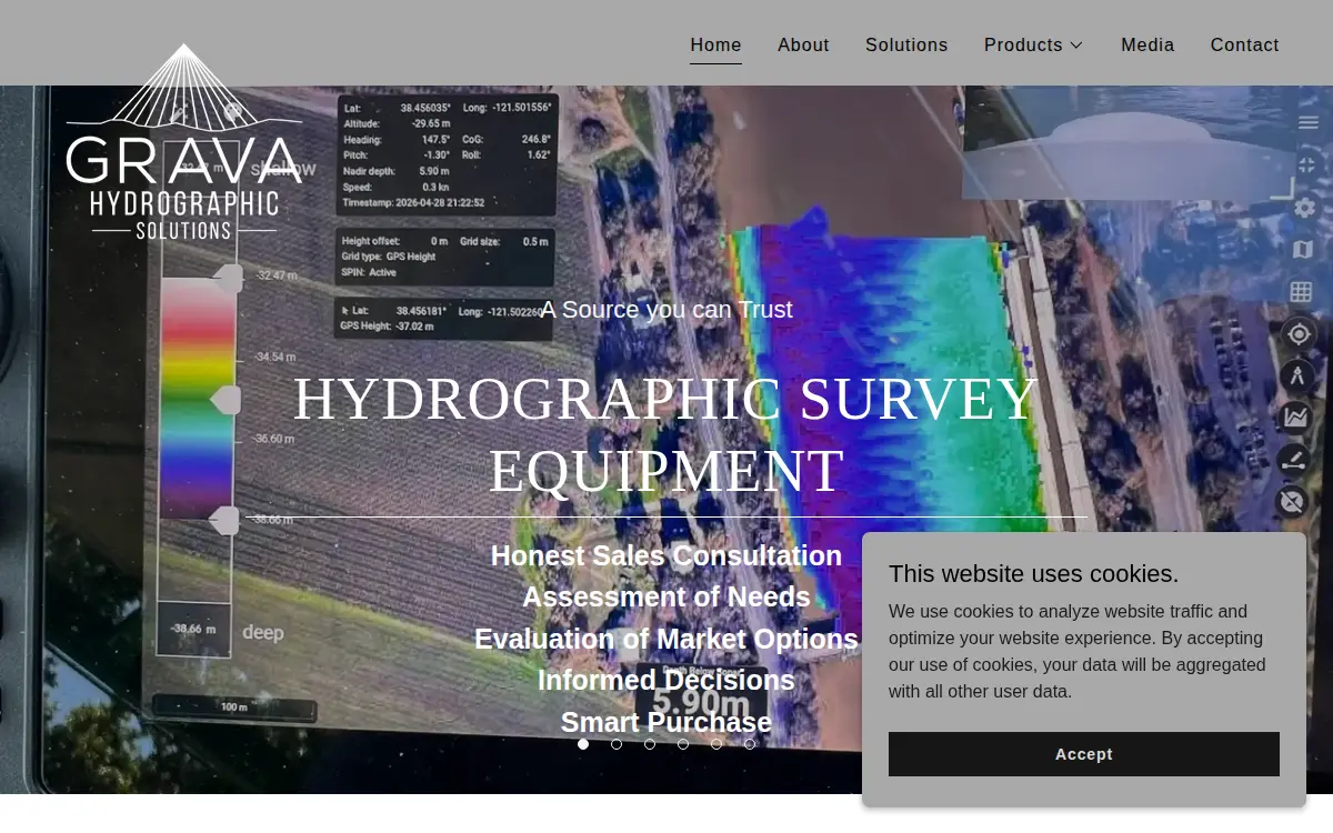 Homepage of Grava Hydrographic Solutions LLC
