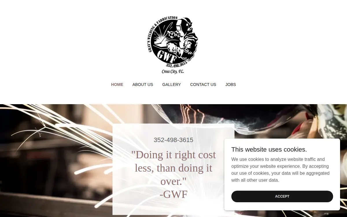 Homepage of Gray's Welding and Fabrication, INC