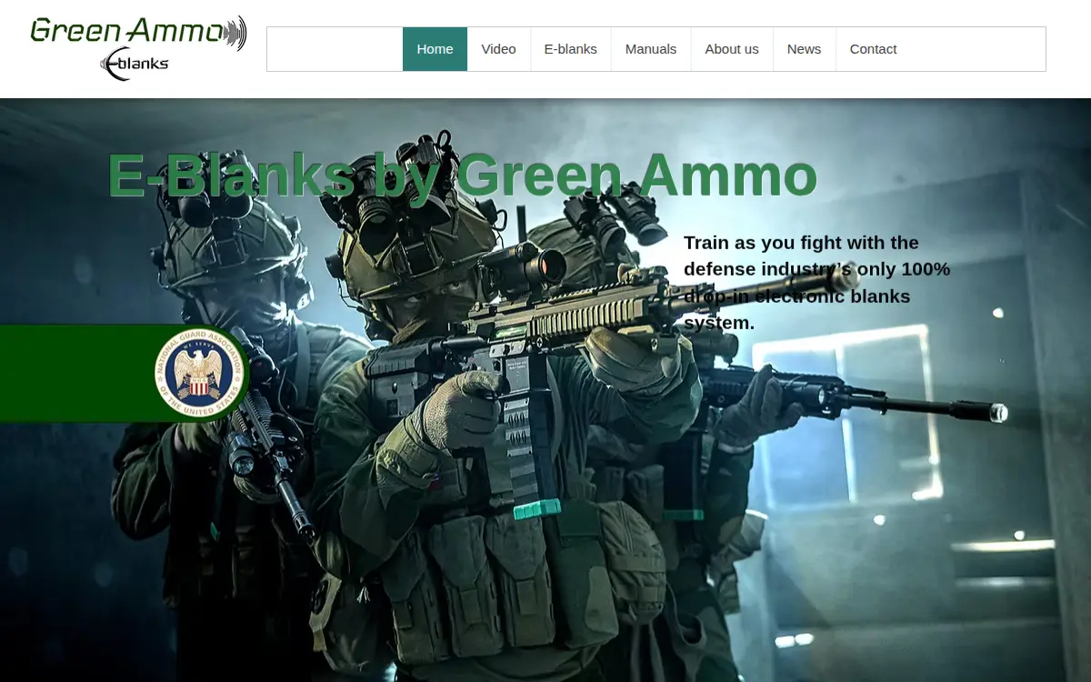 Homepage of Green Ammo LLC
