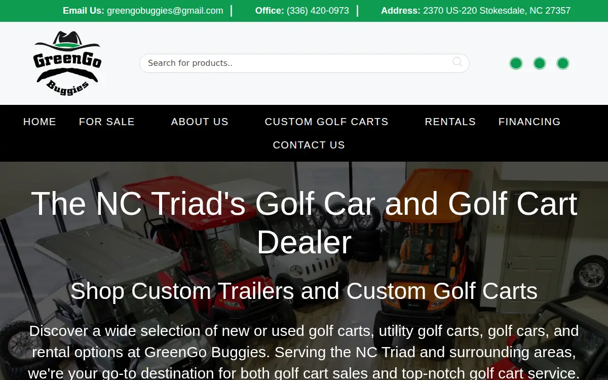 Homepage of Greengo Buggies INC