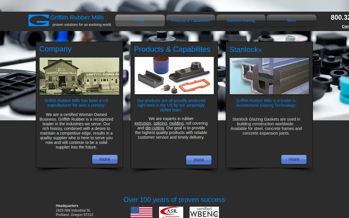 Homepage of Griffith Rubber Mills