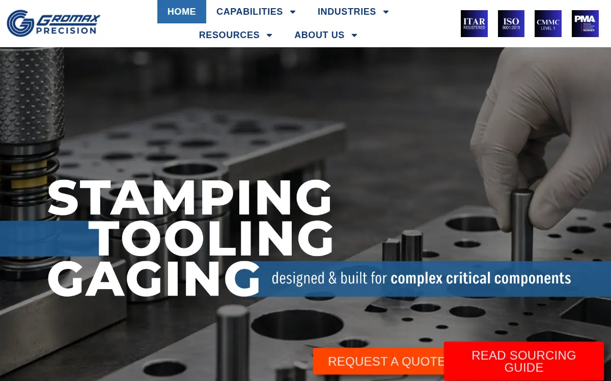 Homepage of Gromax Precision Die & Mfg., INC.