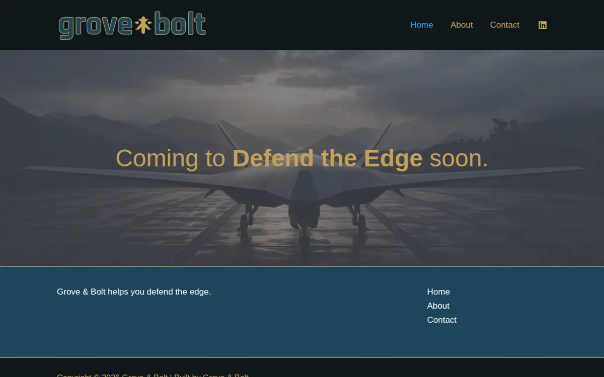 Homepage of Grove & Bolt LLC