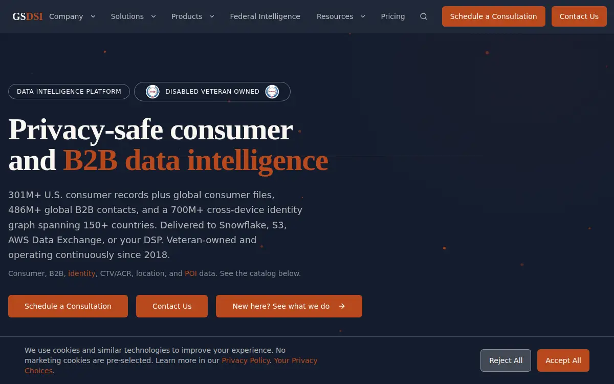 Homepage of Global Source Data Solutions INC.