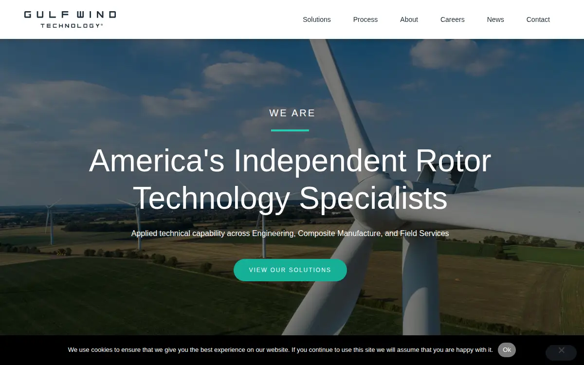Homepage of Gulf Wind Technology LLC