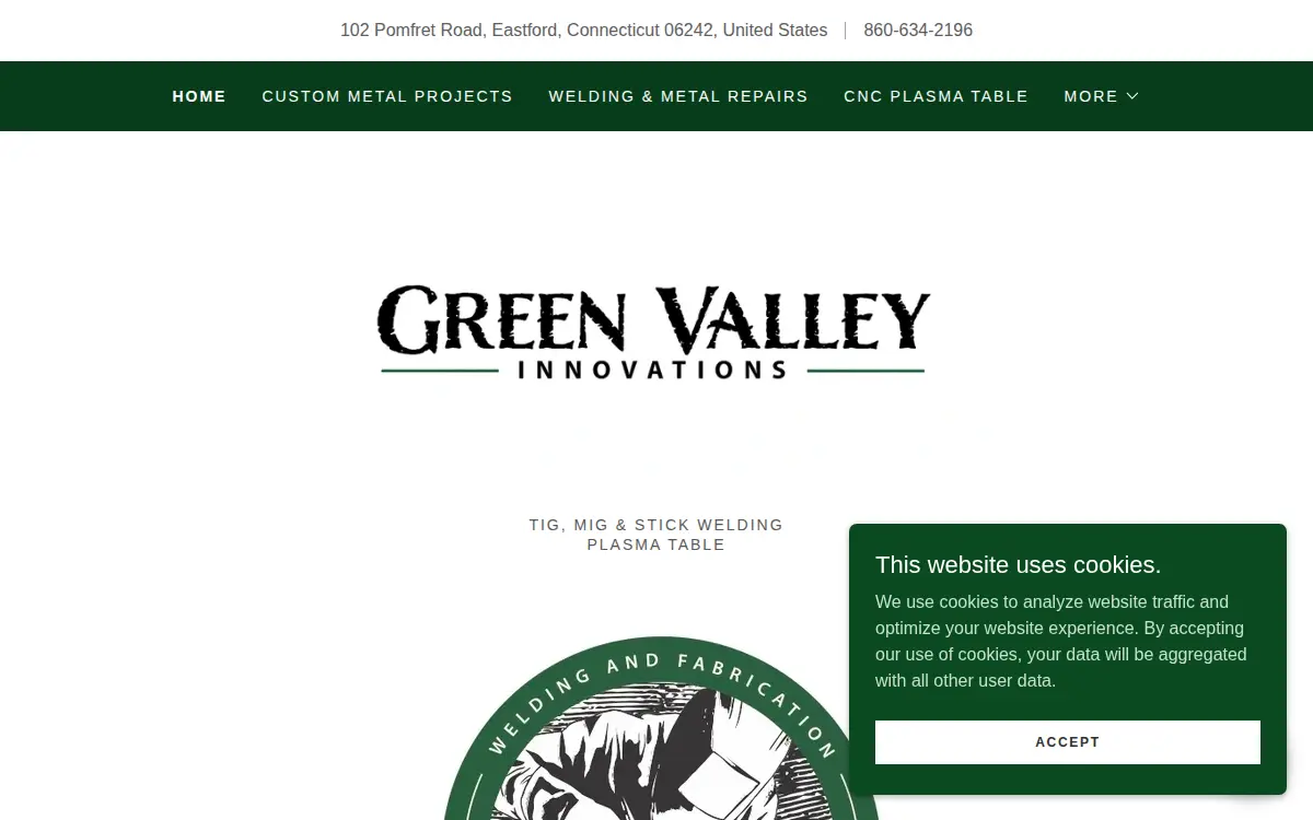Homepage of Green Valley Innovations, LLC