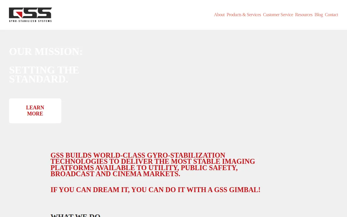 Homepage of Gyro Stabilized Systems LLC