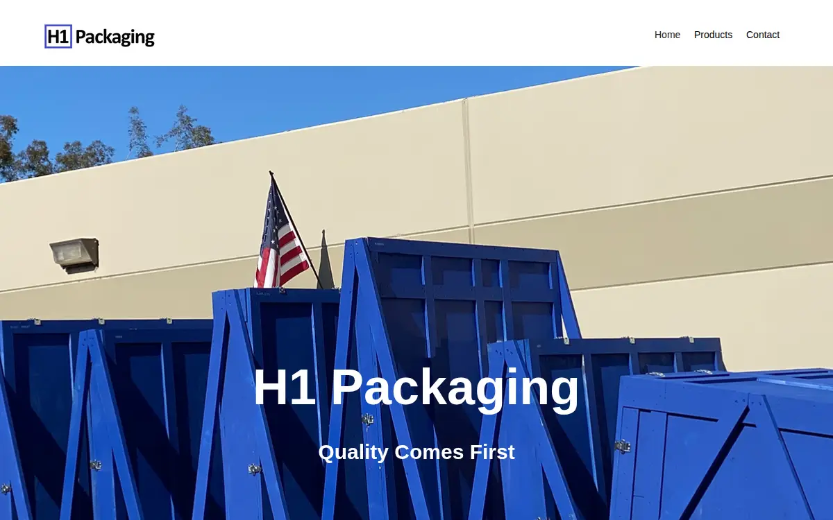 Homepage of H1 Packaging LLC