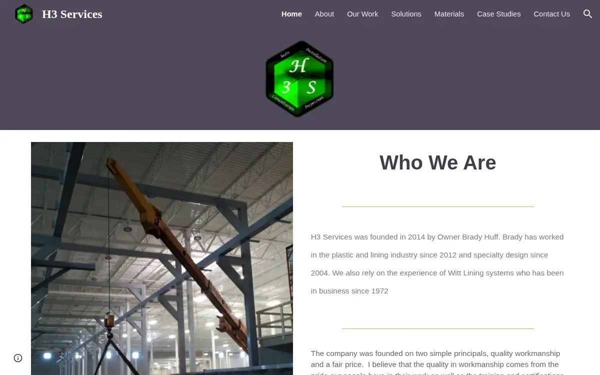 Homepage of H 3 Services LLC