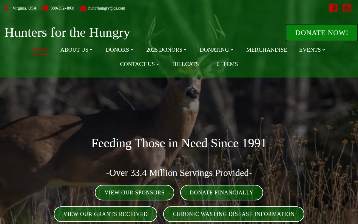 Homepage of Virginia Hunters Who Care, INC.