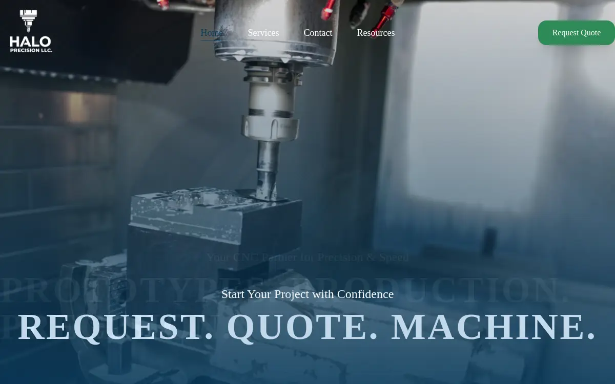 Homepage of Halo Precision LLC