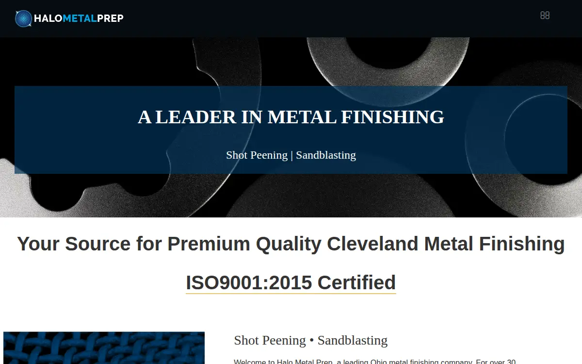 Homepage of Halo Metal Prep INC