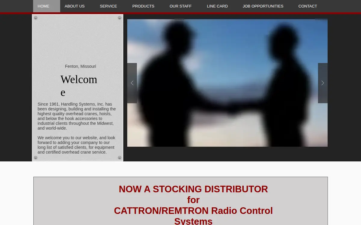 Homepage of Handling Systems, INC