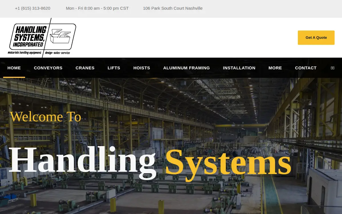Homepage of Handling Systems, INC.