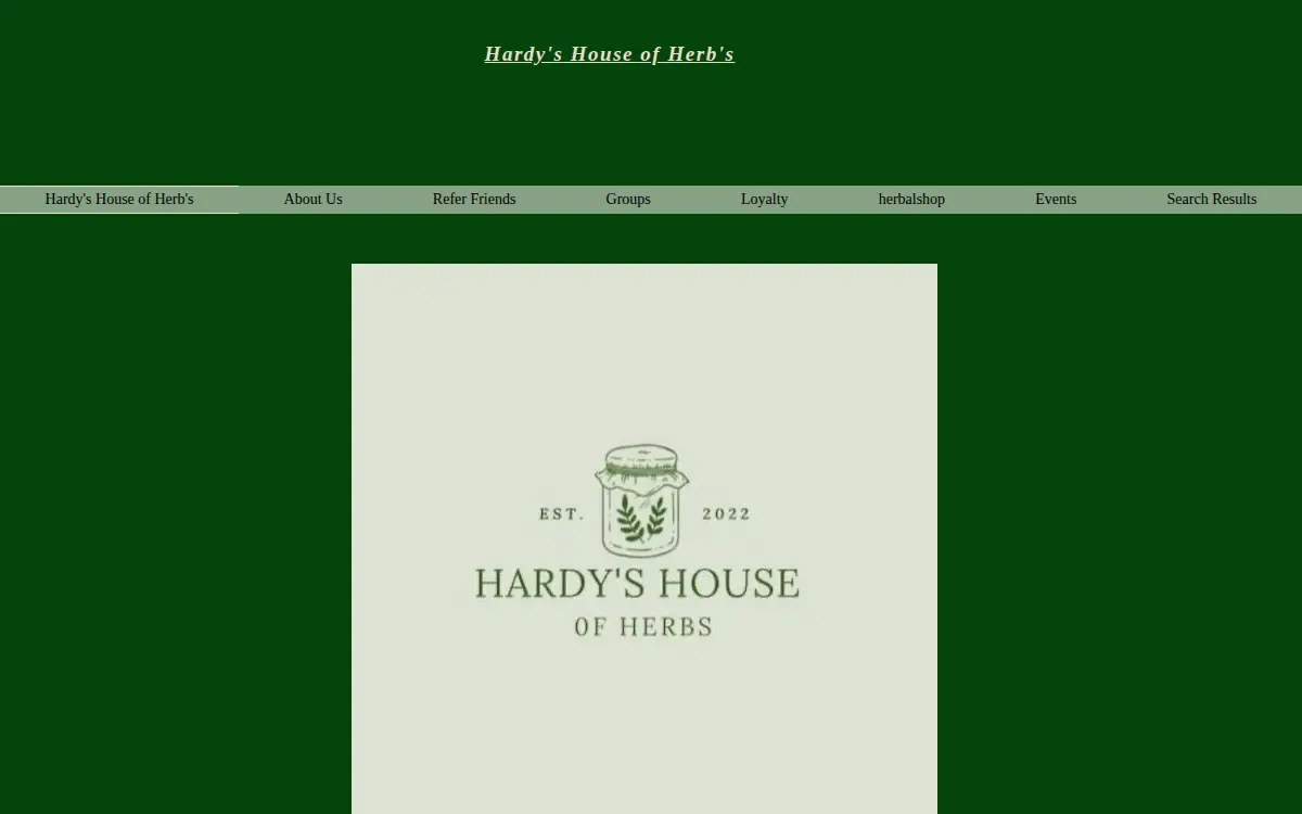 Homepage of Hardys House of Herbs LLC