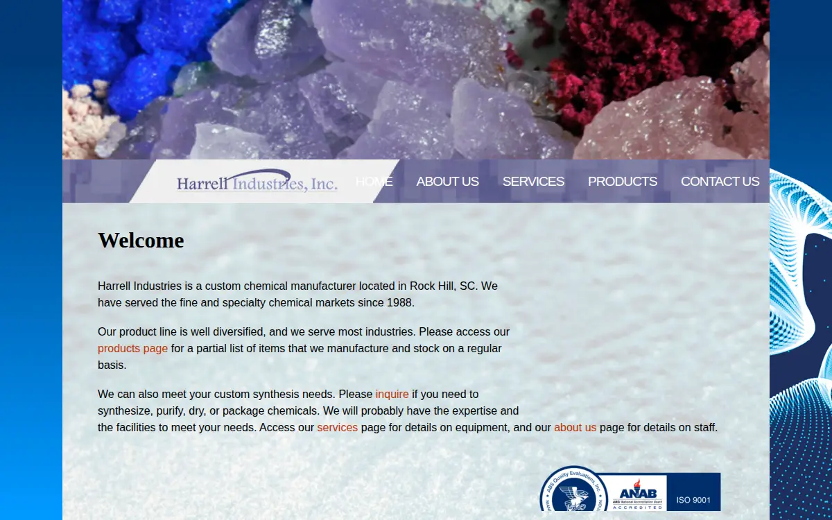 Homepage of Harrell Industries, INC.