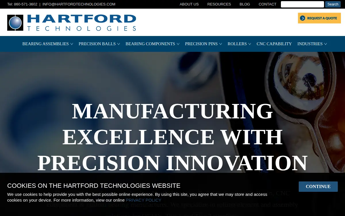 Homepage of Hartford Technologies INC