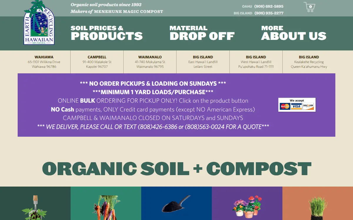 Homepage of Menehune Green LLC