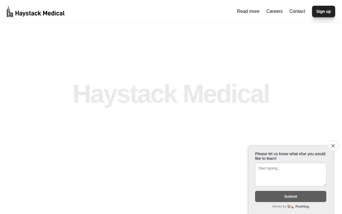 Homepage of Haystack Medical, INC.
