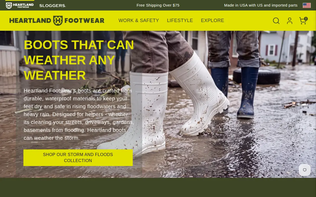 Homepage of Heartland Footwear INC