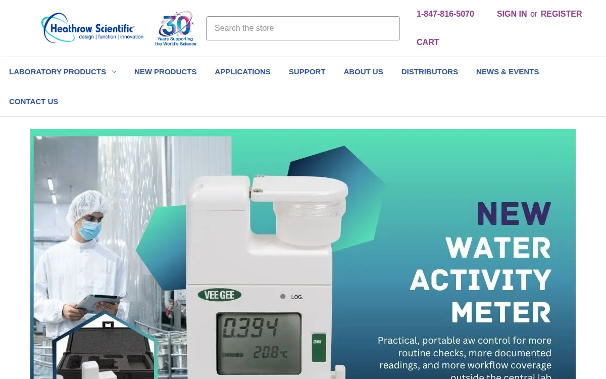 Homepage of Heathrow Scientific LLC