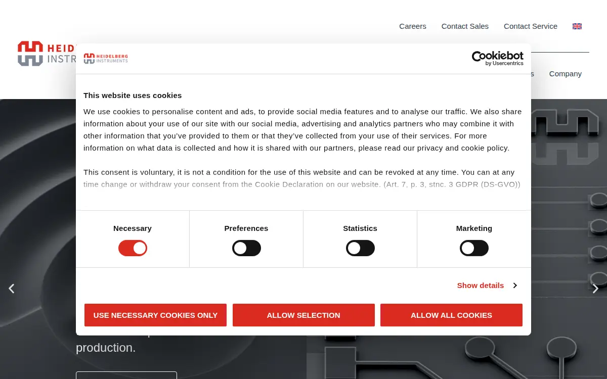 Homepage of Heidelberg Instruments INC.